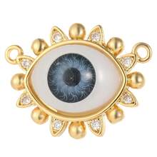 1pc Handmade Copper Eye Pendant, Personalized, DIY Necklace, Bracelet, Keychain Jewelry Pendant, Suitable For Thanksgiving Wear Or Gift - Gold - View 8