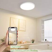 homefire Ceiling Lamp LED Ceiling Light Bathroom - 30CM Bedroom Lamp White Dimmable 24W Hall Lamp IP44 Waterproof Bathroom Lamp 3000K-6500K Flat Round Kitchen Lamp For Kitchen Balcony Hallway - 30CM-3000-6500K - Xem 2
