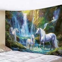 1 pièce Toile de fond décorative avec motif licorne magique, convient pour la chambre, le salon, le bureau, la décoration de la maison, kit d'installation inclus