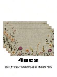 1 khăn trải bàn thêu hoa nhiều màu, khăn trải bàn hình chữ nhật, có thể giặt được, thích hợp cho bữa tối gia đình, bàn cà phê, đồ trang trí phòng bếp và phòng ăn bền, đồ trang trí bàn ăn cho tiệc tùng và cảnh trí, đồ trang trí nhà cửa, khăn trải bàn ăn nhà bếp, đồ trang trí bàn hiên ngoài trời, khăn choàng lò sưởi - Nhiều màu - Xem 16