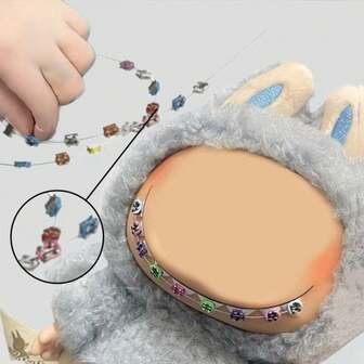 17cm Muñeca decorativa con aparato de ortodoncia ajustable y colorido, accesorios DIY para muñecas de todas las generaciones