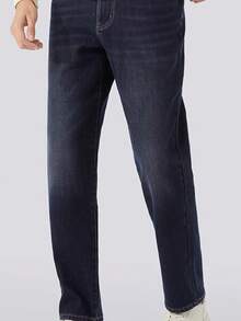 CAMEL CROWN Men's Straight Jeans Men's Autumn New Slim Stretch Casual Wide-Leg Pants American High Street - Sapphire - View 1