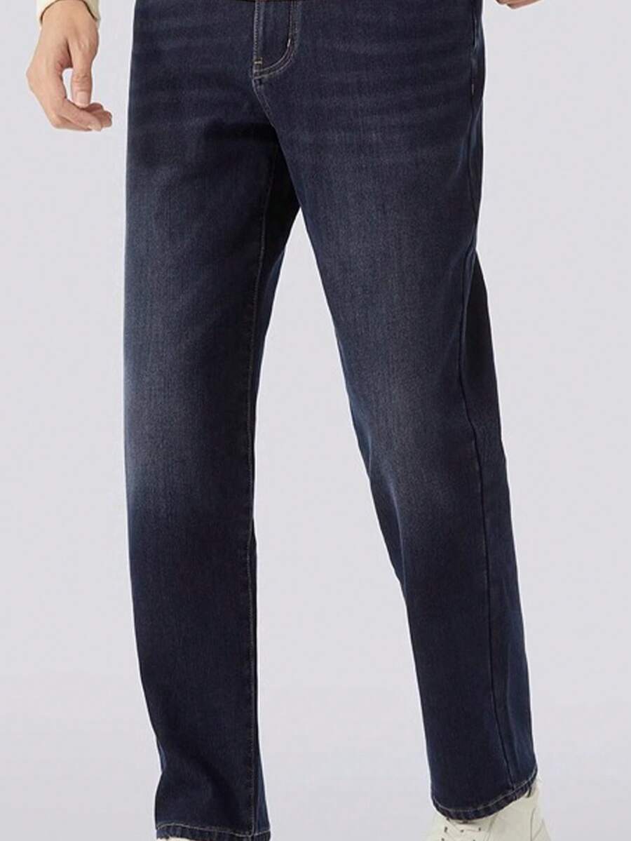 CAMEL CROWN Men's Straight Jeans Men's Autumn New Slim Stretch Casual Wide-Leg Pants American High Street - Sapphire - View 1