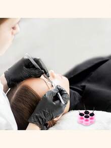 Tazas desechables de pegamento para pestañas de la marca Plum Blossom, adecuadas para extensión de pestañas y pigmento de tatuaje - Anillo de fijación de pegamento para pestañas en forma de abanico, tazas de pigmento para tatuaje de cejas, labios y delineador de ojos - Multicolor - Ver 6