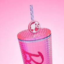 Miniso Barbie Sunshine Shine Series Double - Layer Straw Cup 775mL/26.21oz - With A Dreamy Pink - Purple Gradient Cup Body And A Prominent Barbie Logo, Featuring A Double - Layer Design For Heat Insulation And Scald Prevention(1 PC)