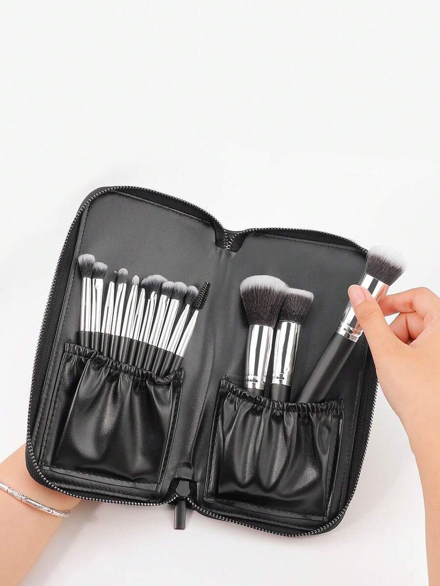 1个化妆刷收纳袋，化妆刷架，竖式化妆杯旅行专业化妆师整理包 - 不含化妆刷 - 彩色 - 查看 1