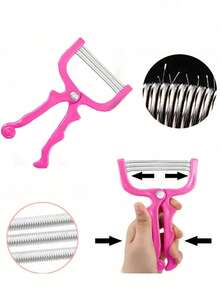 1pc Face Hair Remover, Spring-Loaded Hair Removal Device, Body Hair Trimmer, Suitable For Face, Arms, Legs, Stainless Steel Grooming Tool