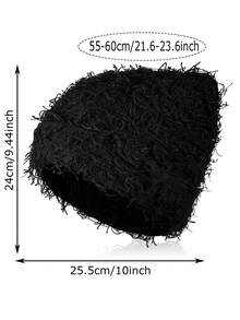 4 件套做旧针织毛绒帽子冬季厚款保暖毛线帽雪地帽骷髅头男士户外滑雪针织帽秋季装备