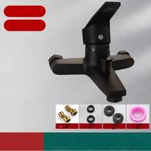 Black/White Stylish! Dual-Control Bathtub Faucet, Enjoy A Refreshing Bathing Experience - Brushed Nickel Finish, Dual-Function Temperature Control, Wall-Mounted Spout With Valve Core, Classic Modern Bathroom Design