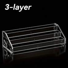 1 件现代透明塑料展示架 - 适用于花店、礼品店的贺卡架，带有通用节日贺卡架，适用于复活节、万圣节、感恩节和情人节装饰周边徽章多层桌面架子展示架透明桌面化妆品收纳 - 易于组装、节省空间，