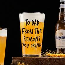 Pour Papa De La Raison Pour Laquelle Vous Buvez, Cadeaux Amusants Pour Papa Hommes, Verre À Bière Personnalisé Avec Photo Et Nom De L'Enfant 16 Oz Verre À Bière Pinte, Cadeaux D'Anniversaire Noël Fête des Pères Cadeaux Pour Papa De La Part De la Fille Du Fils, Verres À Vin Personnalisés, Cadeau Attentionné - transparent - Voir 2