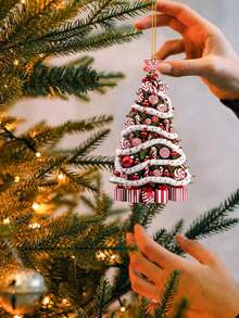 8/4 piezas Juego de adornos colgantes con forma de árbol de Navidad, Colgante de piruleta de bastón de caramelo de acrílico mini, Decoración de figurita mini de Navidad, Adecuado para decoración navideña interior del hogar, Decoración de fiesta de Navidad, Decoración de regalo DIY, Decoración de habitación navideña, Suministros de decoración navideña perfectos