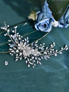 1pc Shiny Bridal Headband, Wedding Party Celebration Ball Accessory For Women, Suitable For Autumn/Winter, Halloween, Holidays