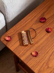 1個 BIC J6ライター用 カットアウトローズデザイン (BIC J6専用) メタルライターホルダー、ライターケースカバー、ライターアクセサリー、喫煙アクセサリー - ゴールド - チェックする 3