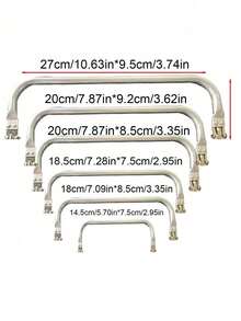 4 Colors DIY Bag Handles, Including Semi-Circle, Flat, And Resin Handles, Suitable For DIY Beach Bags, Decorative Wallets And Handbags, Also Applicable For Crochet And Woven Crafts. These Detachable Handles Are Sturdy, Durable, Lightweight And Easy To Install, Ideal For DIY Bag Projects. - Multicolor - View 6