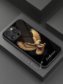 1pc Customized High-Definition Glass Phone Case With Stylish And Cool Eagle Pattern, Compatible With IPhone 17 Pro Max/16 Pro Max/15/14 Plus/13 Pro/12 Pro Max/11/Xs Max/8/7/6 Plus, S24 Ultra/S25 Ultra, Fashionable, Colorful, Cute, Fun, Minimalist, Matching Phone Case