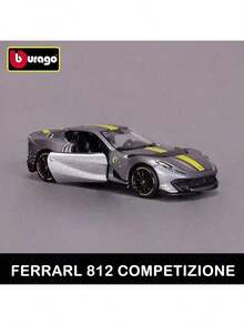 Burago 1:64 Scale Ferrari Series Racing Car Model, Children Mini Diecast Replica Car, Small Alloy Collectible Car Model, New Year Christmas Birthday Gift - 812 COMPETITION-gREY - View 6