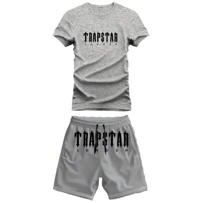 Conjunto Camiseta e Bermuda Moletom Trapstar London Streetwear 100% Algodão Trap