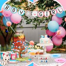 Gender Reveal Fingerprint Tree Boy Or Girl Party Ideas Baby Shower Guest Book Party Game Gender Reveal Party Supplies For Baby Shower He Or She Party Keepsake(Tree) - Multicolor 1 - View 7