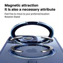 360 Rotation Metal Ring Holder Wireless Charging 15 14 13 12 11 Pro Plus Transparent Back Cover