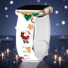 Silikonowy pasek do zegarka 38/40/41/42/44/45/46/49 mm Bransoletka świąteczna do serii Ultra 11 10 9 SE 8 7 6 5 4 3 2 1 Najlepszy prezent dla przyjaciela/rodziny