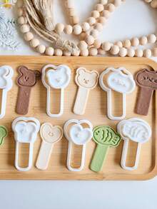 Cartoon Animal Lollipop Cookie Mold Cute Toast Love Puppy Cat Shape Cookie Cutter Fondant Cake Stamp Cookie Cutter Baking Tool - Lollipop - View 3