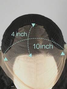 13x6 透明蕾丝前置波浪卷假发，耐热合成纤维，适合非洲女性日常佩戴 - 黑色 - 查看 9