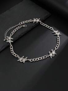 1pc Fashionable Punk Style Minimalist Star Metal Necklace