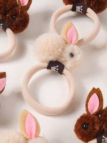 Bộ 4 chiếc kẹp tóc hình thỏ bông dễ thương cho bé gái mùa thu/đông, kiểu công chúa, mềm mại, dùng hàng ngày. - Nhiều màu - Xem 3