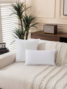 1个/2个白色枕芯，靠垫芯，无纺布欧式靠垫芯，方形沙发靠背垫芯，适用于客厅沙发、卧室床头板装饰、汽车座椅和圣诞装饰。 - 白色 - 查看 8