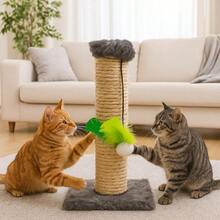 Cat Scratching Post With Exclusive Sisal Toy - 灰色 - 查看 2