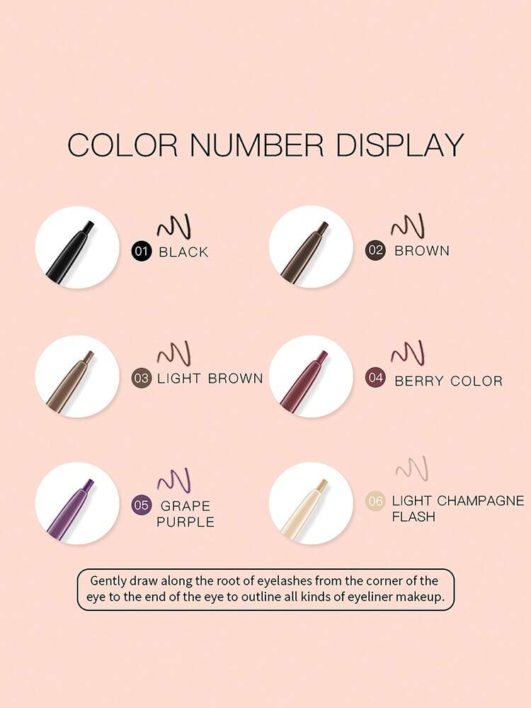 NOVO 防水、汗に強い、長持ちアイライナージェルペン、にじまない、羽のようにソフトなチップ、デイリー、新年、クリスマス、ハロウィンのメイクアップ、アウトドア、パーティーなどに適しています - 04# ベリーカラー - 見る 9