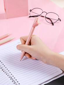 1/3/6支卡通中性笔 可爱贴纸按钮笔 学生考试/办公签字笔 0.5mm黑色墨水 可爱女孩按钮中性笔 学生学习文具 考试签字笔