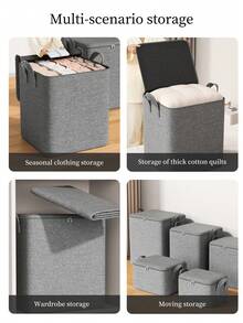 1 حقيبة تخزين سحاب كاتيوني، حقيبة فرز الملابس قابلة للطي، حقيبة تخزين موسمية، حقيبة تخزين قابلة لإعادة الاستخدام، مقاومة للماء والتآكل، مزودة بمقابض الاتجاه، مناسبة لتخزين البطاطين والألعاب والملابس الموسمية