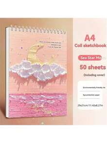 1 Book/50 Sheets Oil Painting Style A4 Sketchbook, Blank Drawing Paper For Art Students, Sketch Pad For Doodle, Drawing, Painting, Sketching,Enhancing Creativity, Beautifully Designed - Multicolor - View 15
