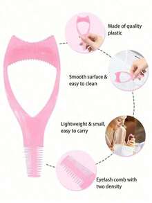 3pcs,  Mascara Applicator, Mascara Protection Tool, Eyelash Auxiliary Device, Pcsreusable Makeup Assistant, Auxiliary Device Suitable For Beginners To Perfectly Apply Eyelashes And Eyeliner, To Create Naturally Non-Caking Eyelashes, Mascara Shield Applicator For Eyelash Protection With Eyelash Separator Tool Eyelash Tweezers Girl.Three Sets In Rose Red, Pink &Blue