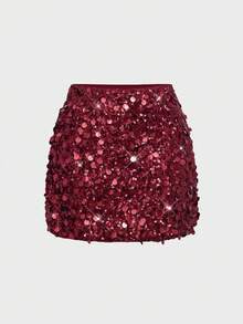 Sparkly Sexy Glamorous Mini Skirt, Shiny Sequin Women's Skirt For Party, Beach, Date Night, Birthday Party, Autumn/Winter
