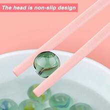 - 5 pares de palillos de fibra de vidrio rosa japons, de palillos coreanos, reutilizables, antideslizantes, aptos para lavaplatos, 9.6 pulgadas de largo, 5 patrones - 5 pares de palillos rosados - Ver 8