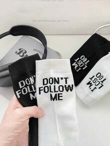 1/2/4 pares Envío aleatorio de calcetines con eslogan raro, letra simple, calcetines de skate, calcetines de pareja, calcetines deportivos y casuales de moda para hombres y mujeres