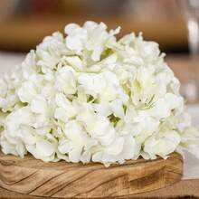 48/60pcs Creamy Ivory Artificial Hydrangea Flowers With Stems, Silk Faux Hydrangea Heads For Bridal Shower & Handmade Bouquets - Ivory - View 5