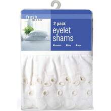 Bedding Eyelet Ruffled Pillow 2 Pack Sham Standard