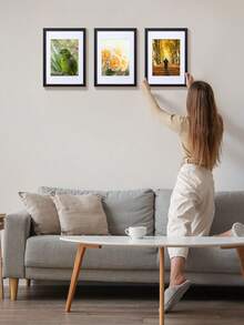 Blauesmeer Set Of 1 Picture Frames A4 - Black Picture Frame 21x30cm Wooden Frame, Plexiglas Poster Frame, Collage Poster Frame, Modern Poster Document Frame, MDF Photo Frame - 黑色 - 查看 1