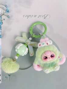 POKOJA LAND New Cute Big Ear Heart Shaped Keychain, Fashion Cartoon Accessory Bag Charm Key Chain