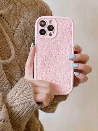 Soft Silicone TPU Phone Case, Fuzzy Solid Color, Shockproof Anti-Fall Matte Phone Cover, Compatible With Apple 11/12/13/14/12 Pro Max/16 Pro/15/X/XR/7/8Plus, Series, Lens Protection, DIY Accessories, Halloween & Christmas Gift