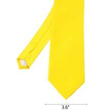 New Hot ! Solid Color Plain Classic Necktie Men's Tie,ZXCFTE - 49-檸檬黃 - 查看 3