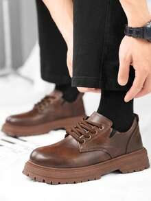 Herren Lässig/Business/Formelle Schuhe, Neuer britischer Stil vielseitige Dicksohlen Leder Sneaker - Verschiedenfarbig - Übersicht 4