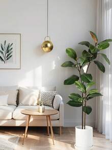 3.6Ft Artificial Magnolia Tree, Fall Artificial Magnolia Branch, Tropical Banyan Plants Fake Rubber Branch,Real Touch Fiddle Leaves, Artificial Greenery, For Home Garden Office Balcony Decoration, Room Decor, Valentine's Day Decor, Bedroom Decoration, Home Decor