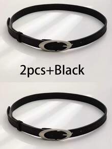 1pc Small Niche Belt For Women, Paired With Jeans And Belt Decoration, High-End Black For Men