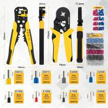 Juego de herramientas de crimpado de cables de 2230 piezas, terminales Fhrhig para cables eléctricos, pelacables multifuncional, herramienta eléctrica, alicates de trinquete autoajustables, 0.25-10 mm², AWG 23-7 - 1 - Ver 2