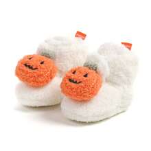 Infant Halloween Pumpkin Newborn Infant Infant Girls Boys Warm Fleece Winter Booties First Walkers Slippers Shoes